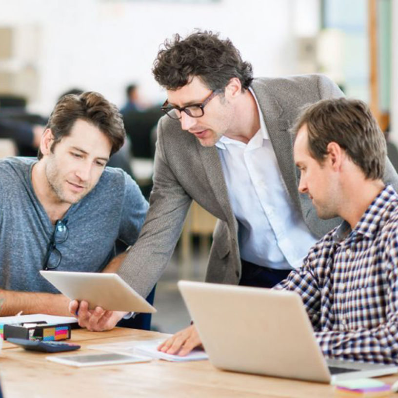 Researcher discussing with each other 